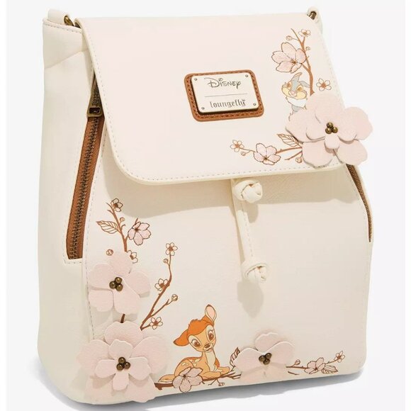 Loungefly Disney Bambi Mini Backpack Thumper Cherry Blossoms Flap Bag New - Picture 2 of 5